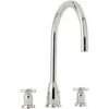 Perrin & Rowe Callisto Crosshead C Spout 3 Hole Sink Mixer Nickel -Home Bathroom perrin rowe 4885ni