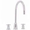 Perrin & Rowe Callisto Crosshead C Spout 3 Hole Sink Mixer Pewter -Home Bathroom perrin rowe 4885pf