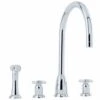 Perrin & Rowe Callisto Crosshead 3 Hole C Spout Sink Mixer Tap Chrome -Home Bathroom perrin rowe 4890cp