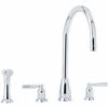 Perrin & Rowe Callisto 3 Hole C Spout Sink Mixer & Spray Chrome -Home Bathroom perrin rowe 4891cp