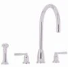 Perrin & Rowe Callisto 3 Hole C Spout Sink Mixer & Spray Pewter -Home Bathroom perrin rowe 4891pf