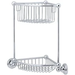 Perrin & Rowe 2 Tier Corner Basket Nickel