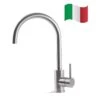 Prima+ Tiber Single Lever Round Kitchen Mixer Tap Steel -Home Bathroom prima bpr502