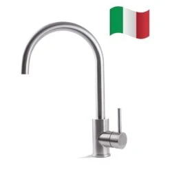 Prima+ Tiber Single Lever Round Kitchen Mixer Tap Steel