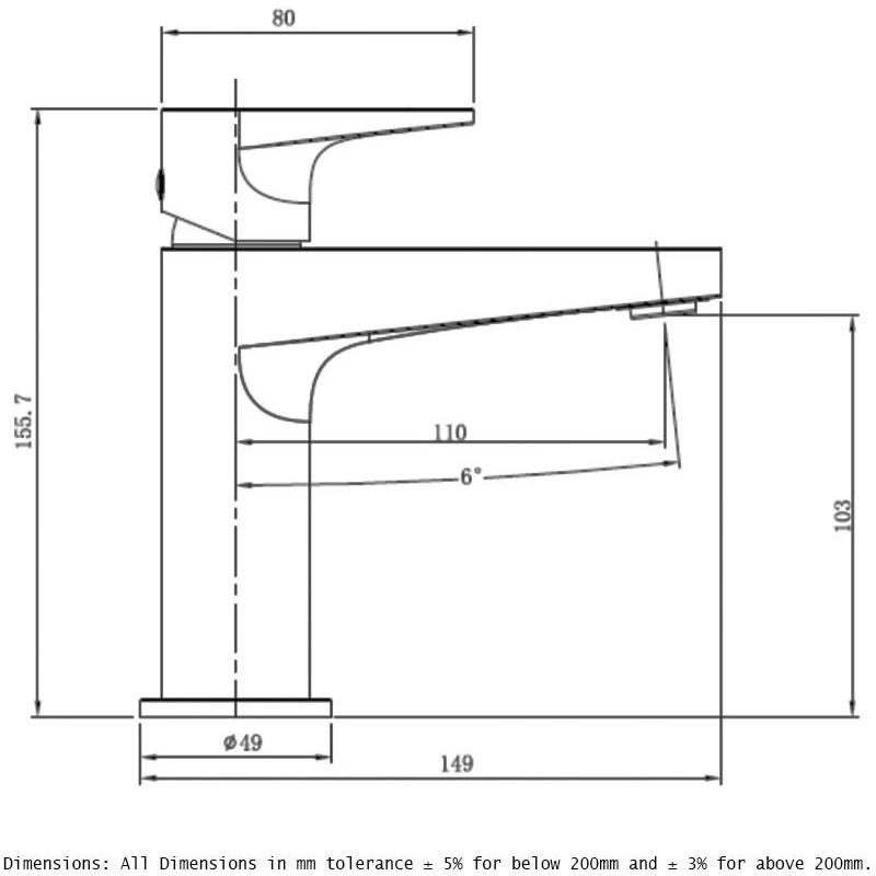 RAK Ischia Standard Basin Mixer Matt Black 4 RAK Ischia Standard Basin Mixer Matt Black - Image 2