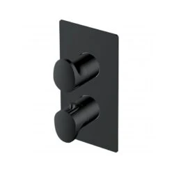 RAK Thermostatic Round Dual Outlet Shower Valve Matt Black