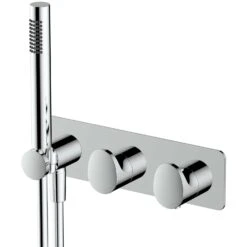 RAK Horizontal Dual Outlet Shower Valve With Handset Chrome