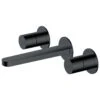 RAK Petit Round Wall Mounted 3 Hole Basin Mixer Matt Black -Home Bathroom rak rakper3010b