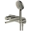 RAK Petit Round Wall Thermostatic Bath Shower Mixer Brushed Nickel -Home Bathroom rak rakper3306n