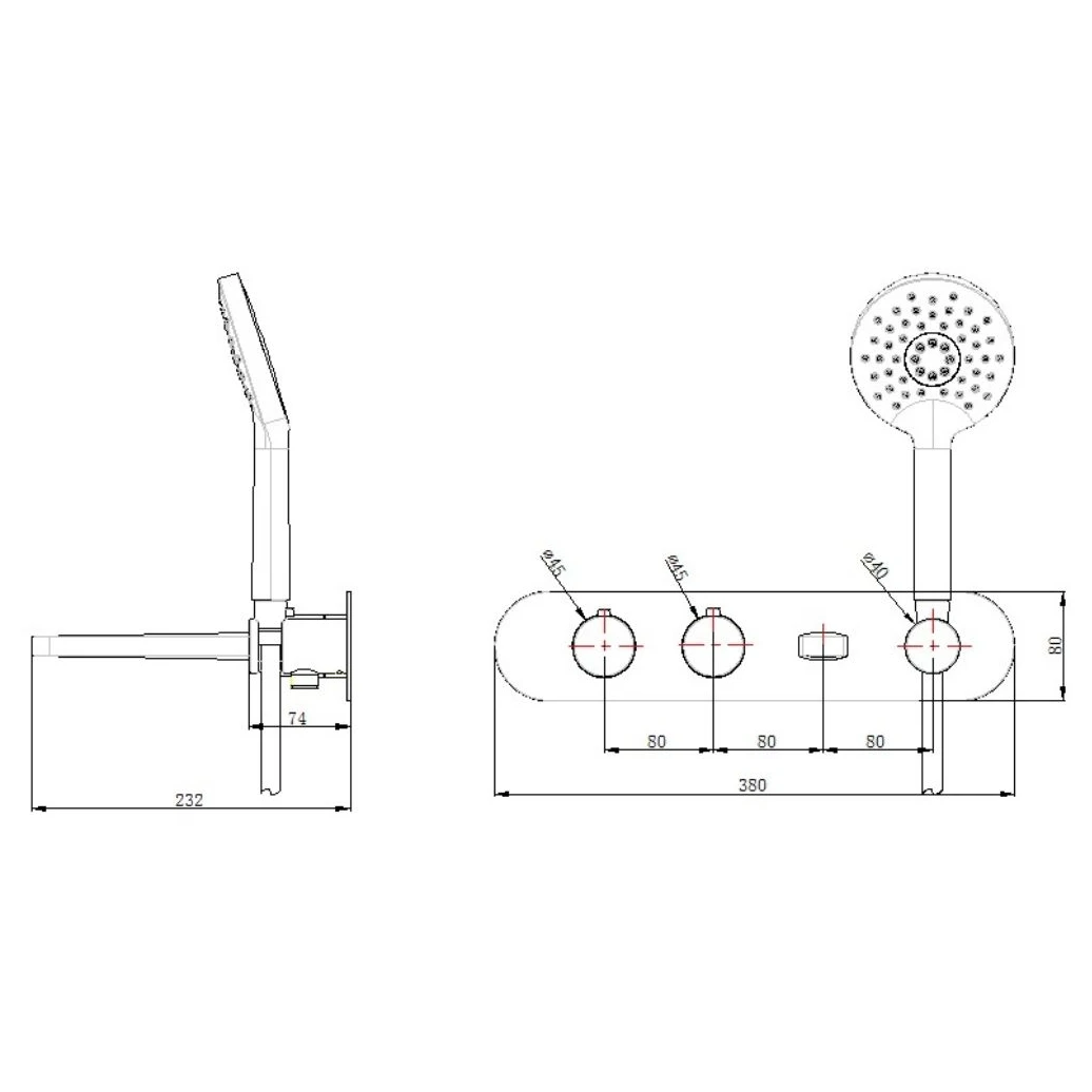 RAK Petit Round Wall Thermostatic Bath Shower Mixer Brushed Nickel 4 RAK Petit Round Wall Thermostatic Bath Shower Mixer Brushed Nickel - Image 2
