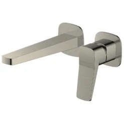 RAK Petit Square Wall Basin Mixer Brushed Nickel