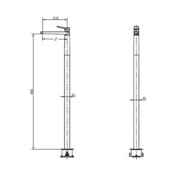 RAK Petit Square Freestanding Basin Mixer Brushed Nickel -Home Bathroom rak rakpes3030n 2