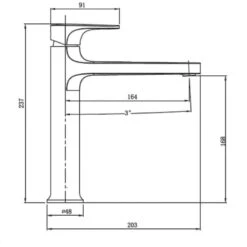 RAK Portofino Medium Height Basin Mixer No Waste Brushed Nickel -Home Bathroom rak rakpor3016n 2
