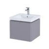 RAK Resort 1 Drawer 500mm Wall Vanity Unit & Basin Matt Mushroom -Home Bathroom rak rst50bas1 rakrstwbu50602