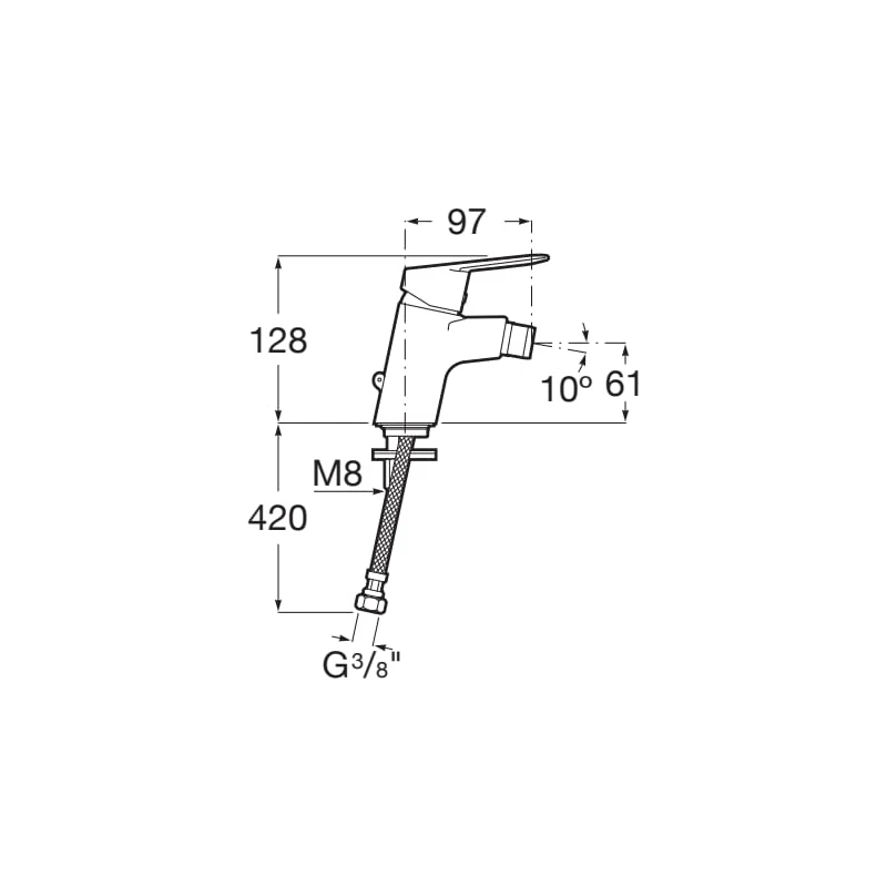 Roca Alfa Bidet Mixer With Chain Connector Chrome 4 Roca Alfa Bidet Mixer With Chain Connector Chrome - Image 2