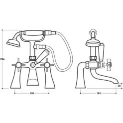 Synergy Henbury KC Cross Bath Shower Mixer Tap -Home Bathroom synergy sy kc04 n 3