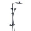 Trisen Zacha Square Exposed Adjustable Shower Black -Home Bathroom trisen tss101