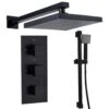 Trisen Raffa Concealed Thermostatic Shower Set Black -Home Bathroom trisen tss203