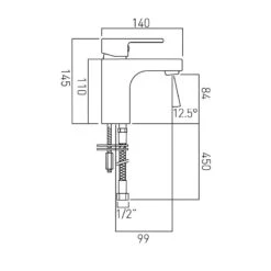 Vado Life Mini Mono Basin Mixer -Home Bathroom vado lif 100msb cp 4