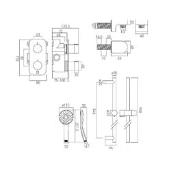 Vado Altitude 1 Outlet Thermostatic Shower Set -Home Bathroom vado tab 1710alt as cp 3