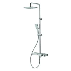 Vema Bar Shower With Integrated Shelf White/Chrome